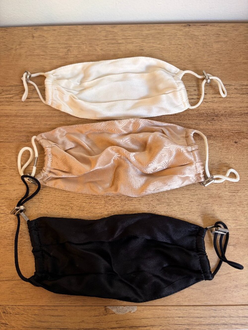 Silk Face Masks (Black, White & Tan)